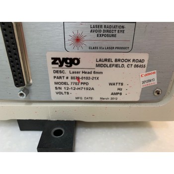 Zygo 8070-0102-21X Model 7702 PPD  LASER HEAD 6mm